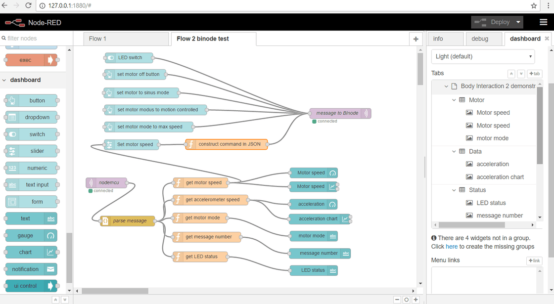 Dévelopement avec Node red